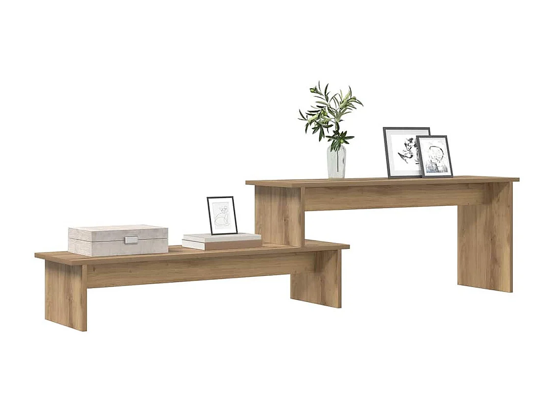 TV-kast | Tv-meubel | Tv-Bank artisanaal eikenkleurig 180 x 30 x 43 cm Bewerkt hout