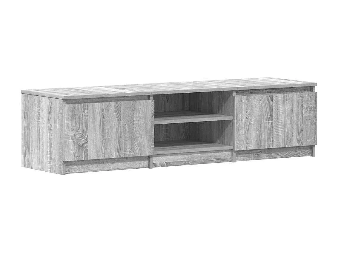 Tv-meubel | Tv-Bank | TV-kast 140x40x35,5 cm bewerkt hout grijs sonoma eikenkleurig