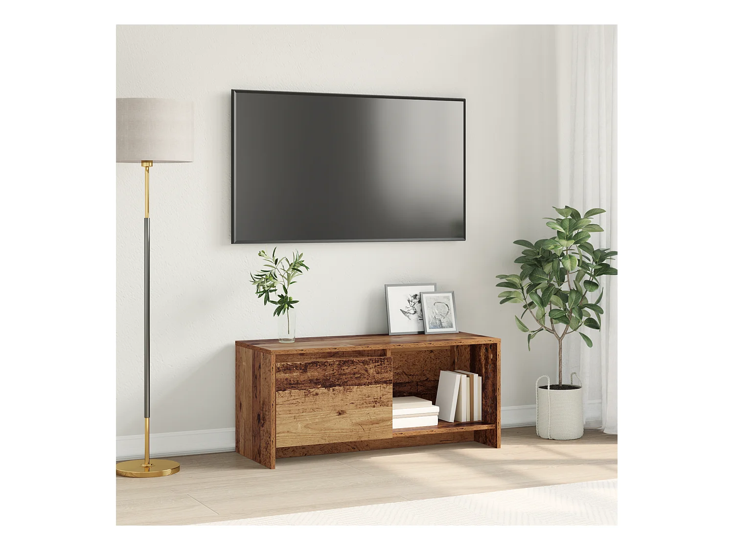 Mueble TV | Soporte de TV Madera vieja 90 x 35 x 40 cm Madera contrachapada