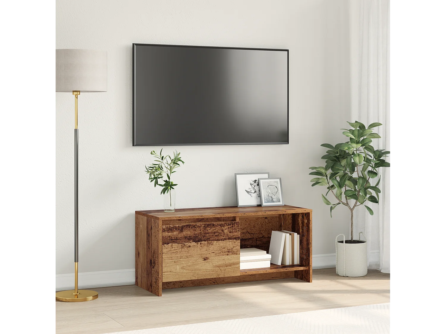 Mueble TV | Soporte de TV Madera vieja 90 x 35 x 40 cm Madera contrachapada