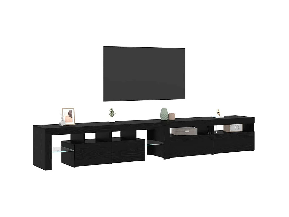 Mueble TV | Cabinetes de Televisión 3 pcs Roble negro 260 x 36.5 x 40 cm