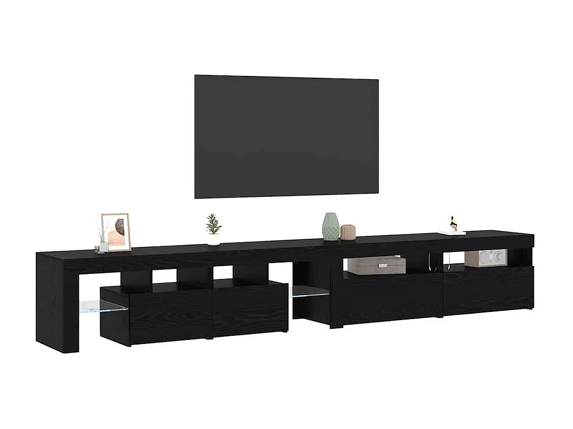 Mueble TV | Cabinetes de Televisión 3 pcs Roble negro 260 x 36.5 x 40 cm