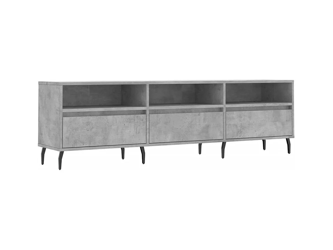 Mueble de TV | Mueble de salón madera contrachapada gris hormigón 150x30x44,5 cm
