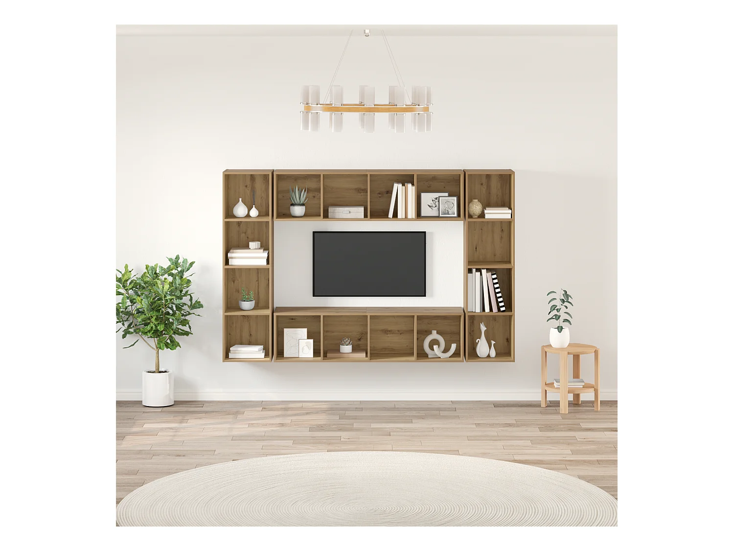 Gabinete de TV | Mueble de TV | Mueble de salón 4 pcs Marrón 37 x 37 x 142.5 cm