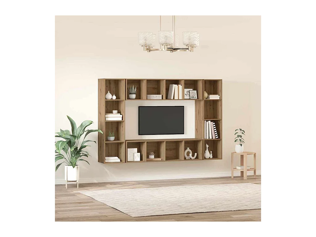 Gabinete de TV | Mueble de TV | Mueble de salón 4 pcs Marrón 37 x 37 x 142.5 cm