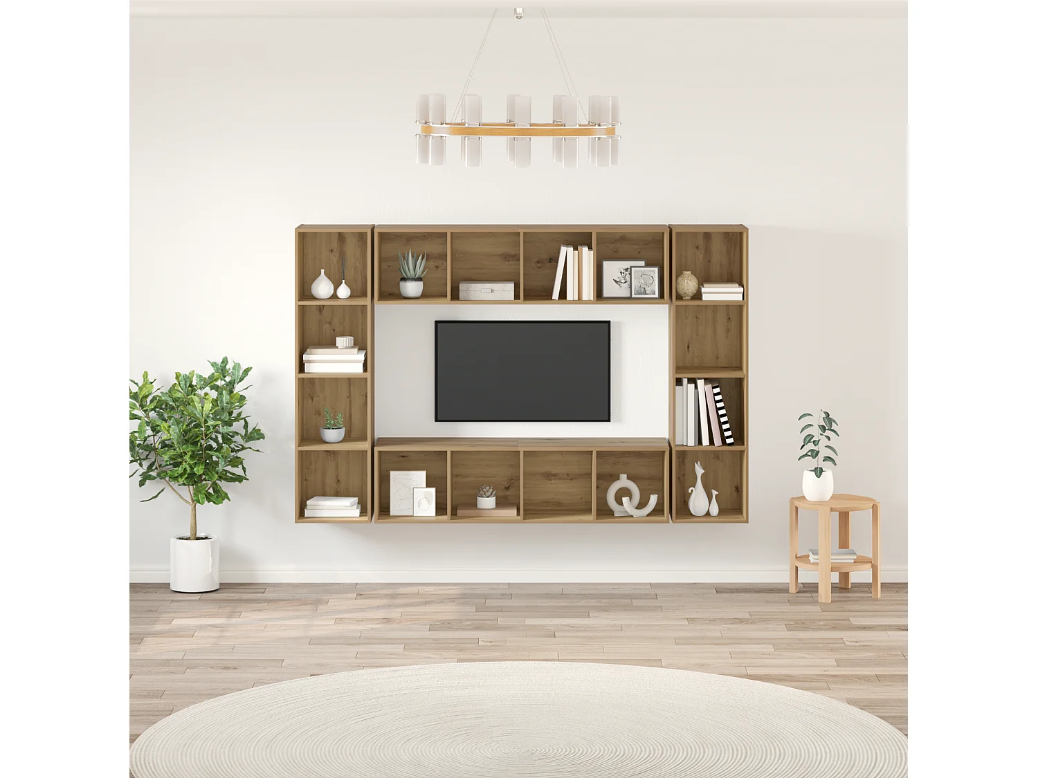 Ensemble meuble TV | Banc TV | Armoire TV 4 pcs Marron 37 x 37 x 142.5 cm