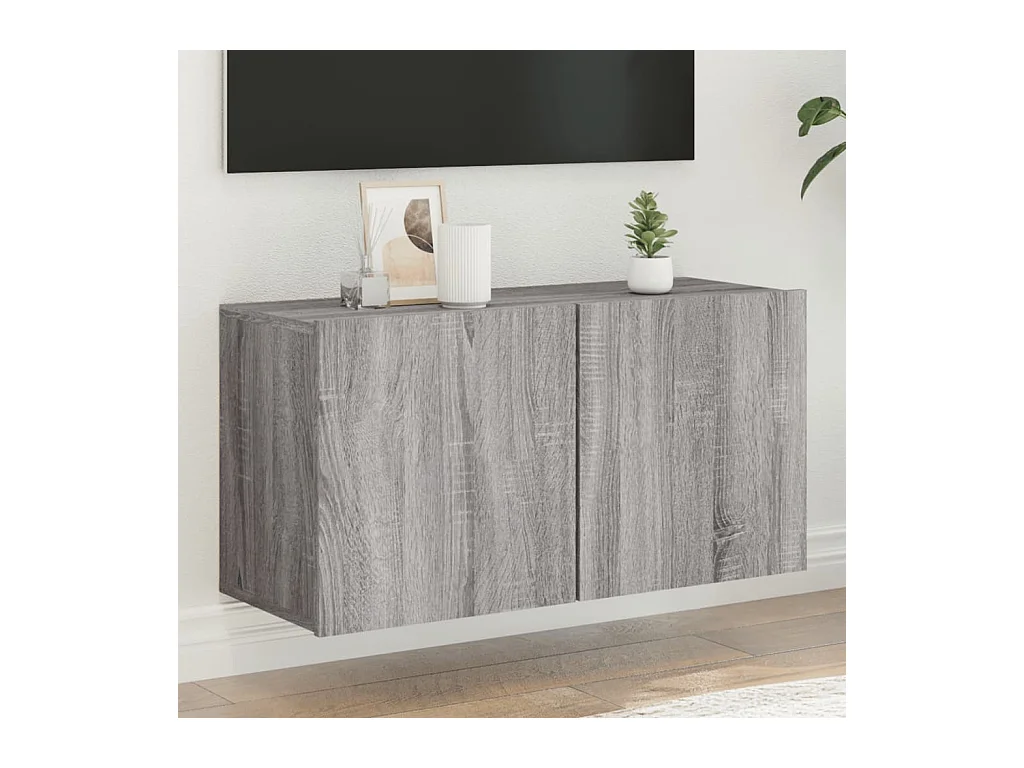 Mueble para TV  | Gabinete de TV |  Mueble de salón de pared gris Sonoma 80x30x41 cm
