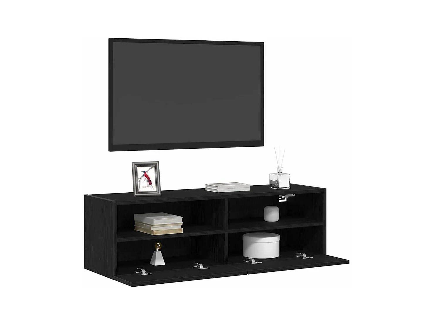 Meubles TV | Bancs TV | Armoires TV 2 pcs Chêne noir 100x30x30 cm Bois d'ingénierie