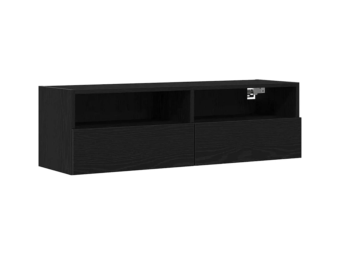 Meubles TV | Bancs TV | Armoires TV 2 pcs Chêne noir 100x30x30 cm Bois d'ingénierie