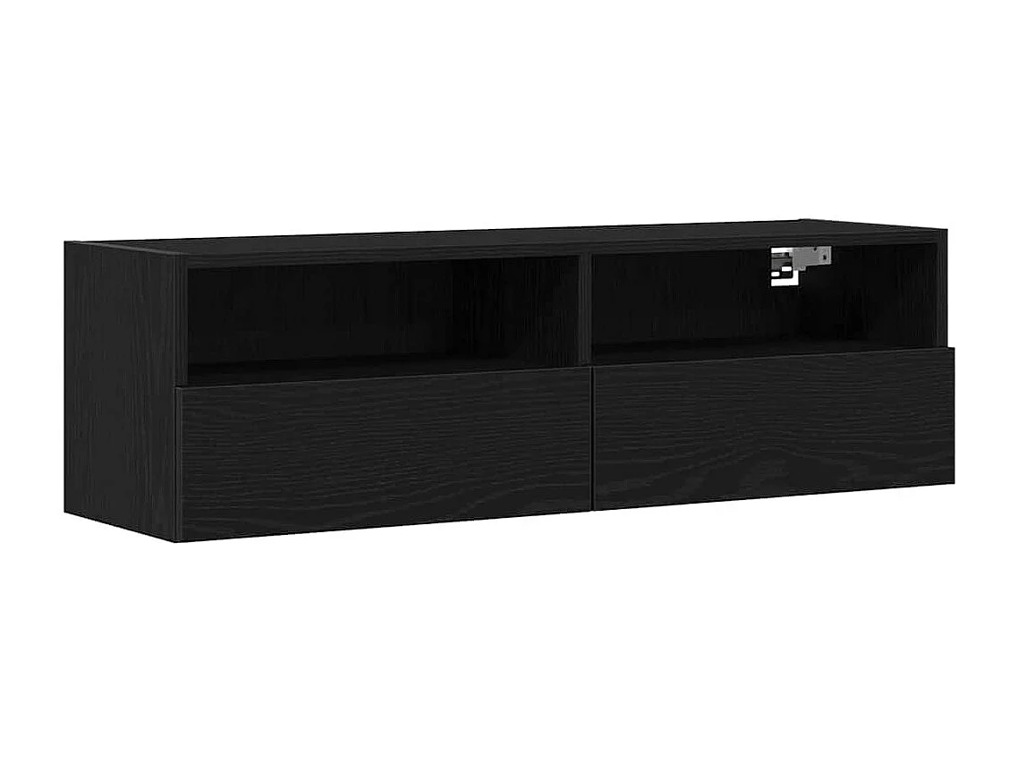 Meubles TV | Bancs TV | Armoires TV 2 pcs Chêne noir 100x30x30 cm Bois d'ingénierie