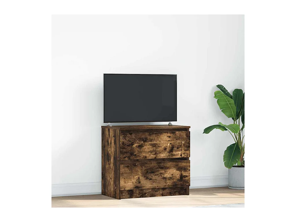 Tv-meubel | Tv-Bank | TV-kast60x35x54 cm bewerkt hout gerookt eikenkleurig