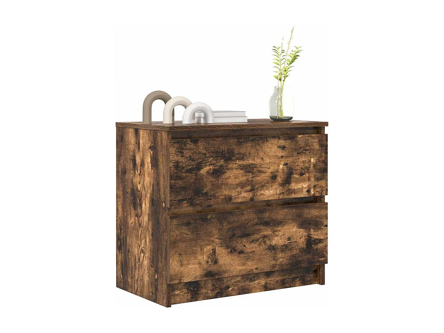 Tv-meubel | Tv-Bank | TV-kast60x35x54 cm bewerkt hout gerookt eikenkleurig