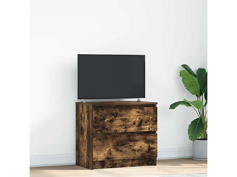 Meuble TV | Banc TV | Armoire TV chêne fumé 60x35x54 cm bois d'ingénierie