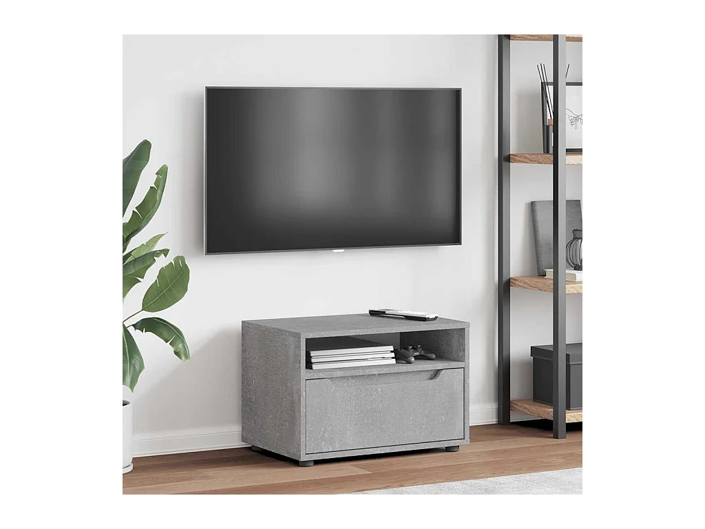 Tv-meubel | Tv-Bank | TV-kastVISNES 60x40x38 cm bewerkt hout betongrijs