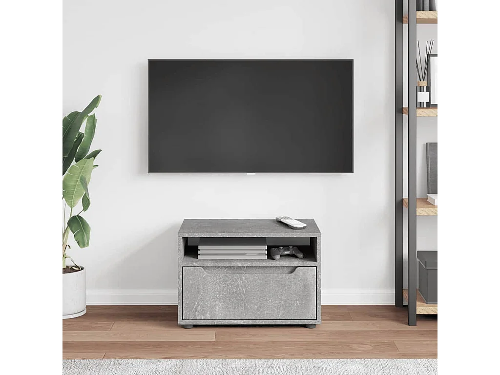 Meuble TV | Banc TV | Armoire TV VISNES gris béton 60x40x38 cm bois d'ingénierie