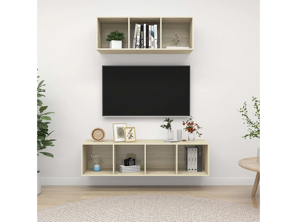 Ensemble de meubles TV | Bancs TV | Armoires TV 2 pcs Chêne sonoma Bois d'ingénierie