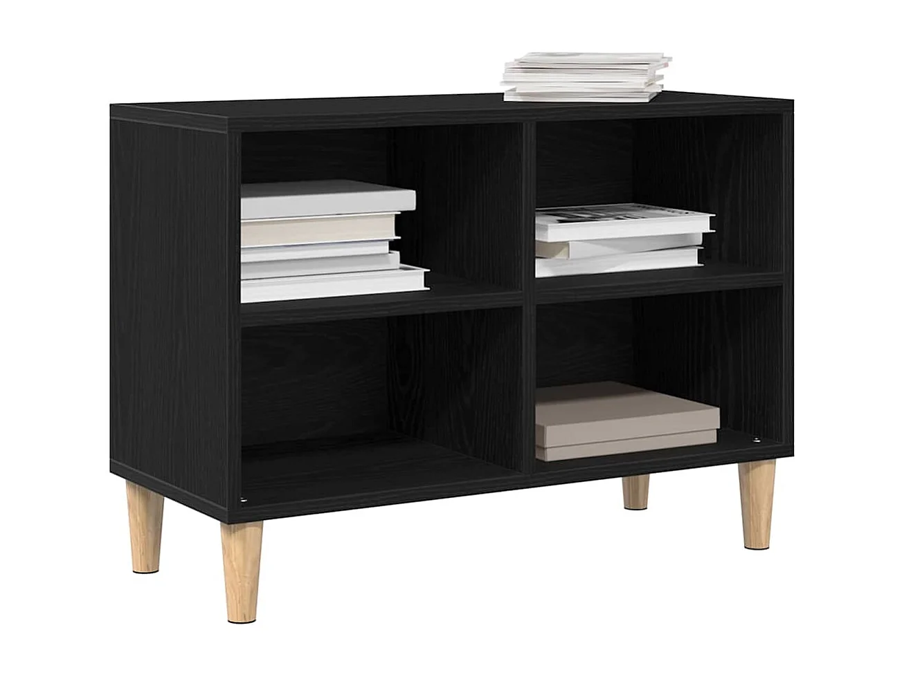 Gabinete de TV | Mueble de TV | Mueble de salón Negro 69.5 x 30 x 50 cm Madera contrachapada