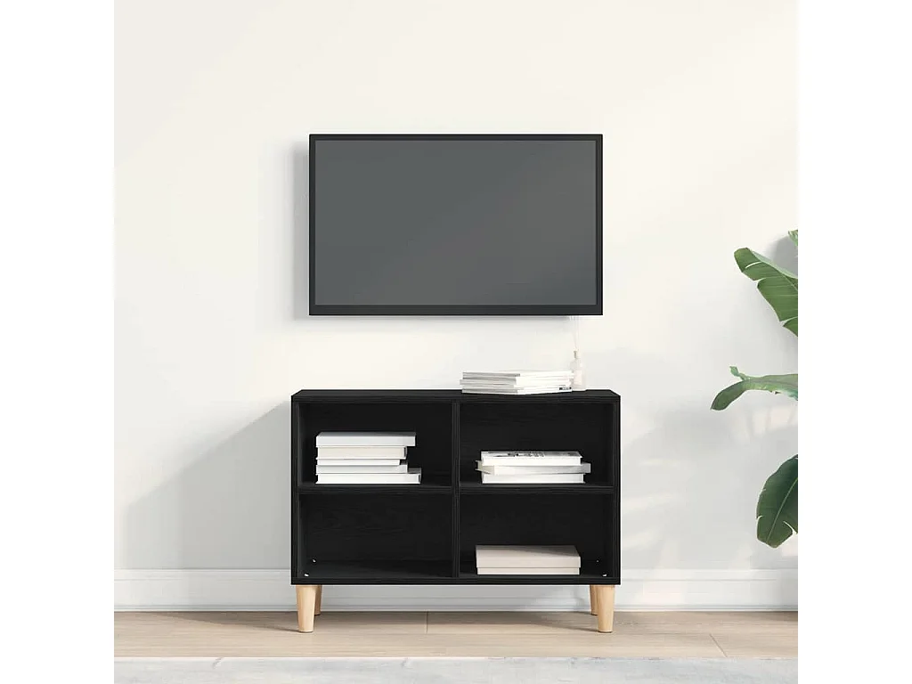 Gabinete de TV | Mueble de TV | Mueble de salón Negro 69.5 x 30 x 50 cm Madera contrachapada
