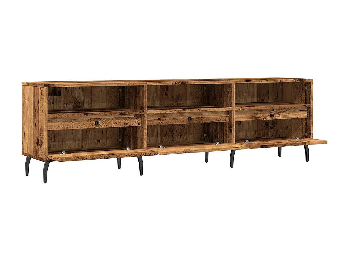 Tv-meubel | Tv-Bank | TV-kast150x30x44,5 cm bewerkt hout oud houtkleurig