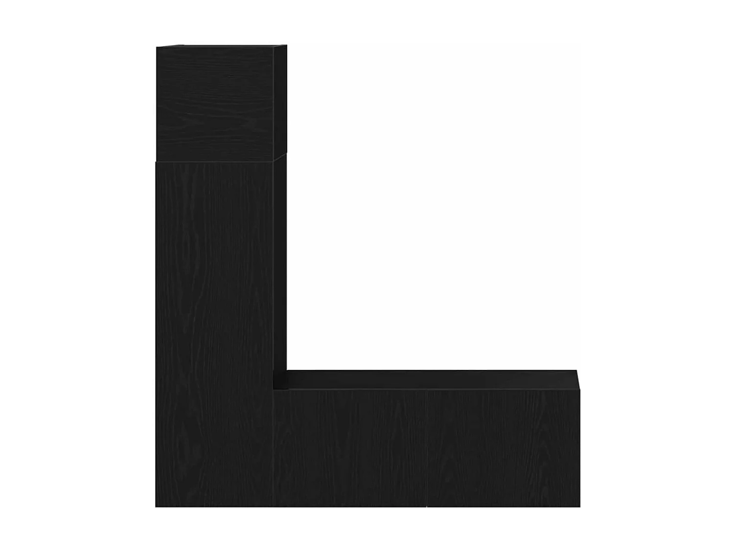 Ensemble TV | Banc TV | Armoire TV 3 pièces en chêne noir, en bois d'ingénierie.