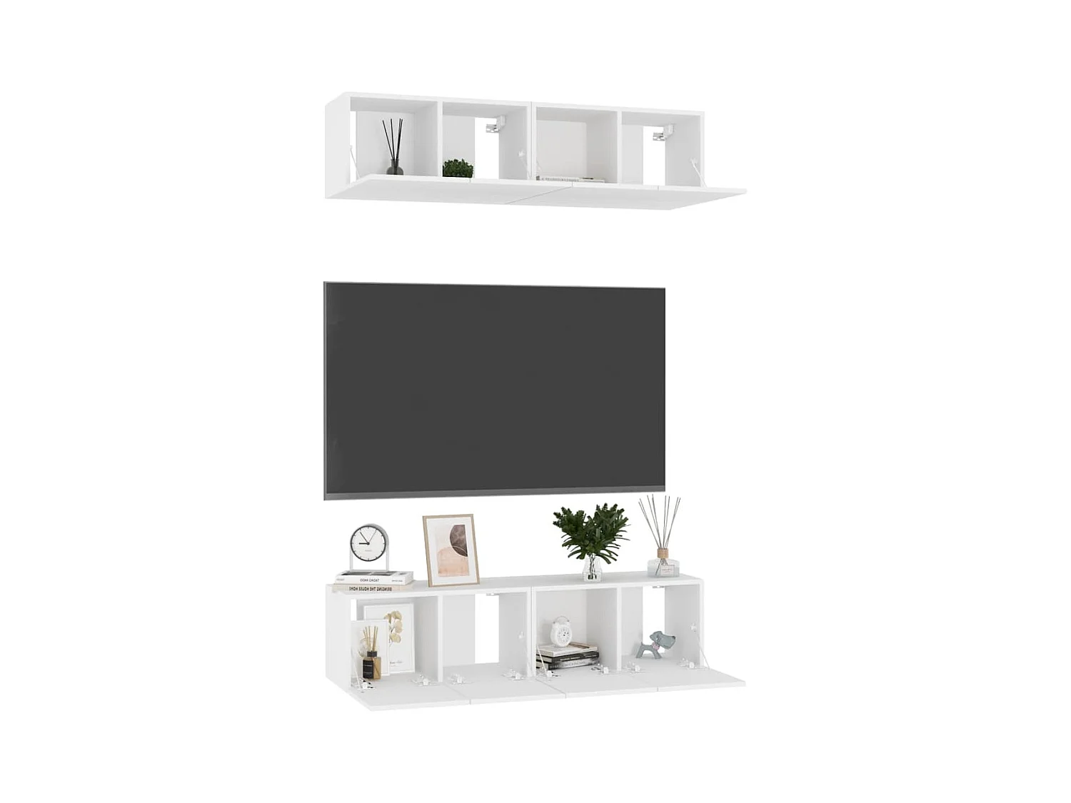 Muebles de salón | Gabinetes de TV |  Muebles de TV 4 pzas madera de ingeniería blanco 60x30x30 cm