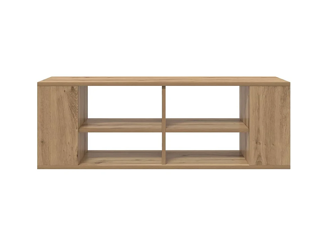 TV-kast | Tv-meubel | Tv-Bank artisanaal eikenkleurig 102 x 35 x 35 cm Bewerkt hout