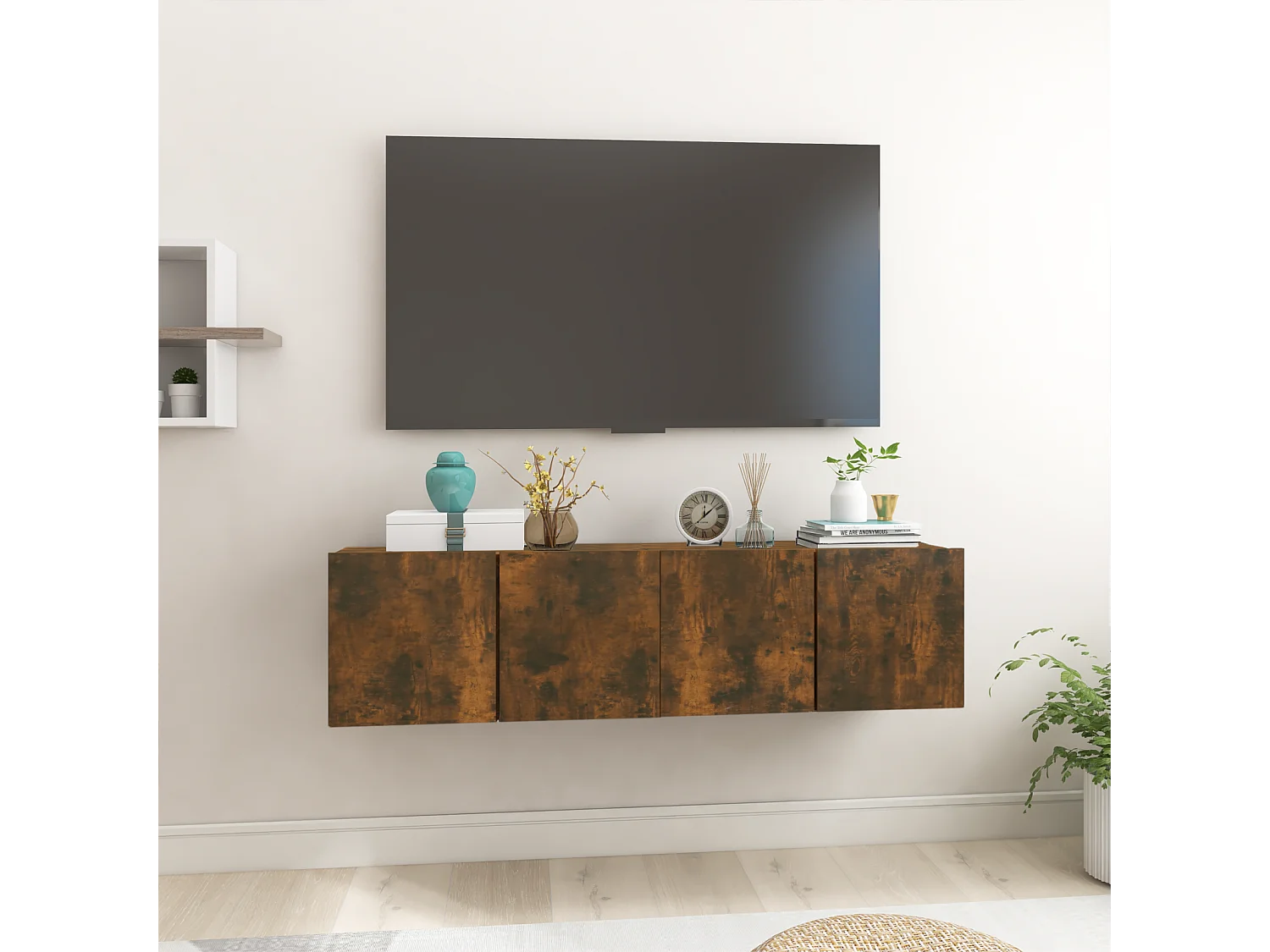 Ensemble de meubles TV | Bancs TV | Armoires TV suspendu 2 Pièces Chêne Fumé 60x30x30 cm