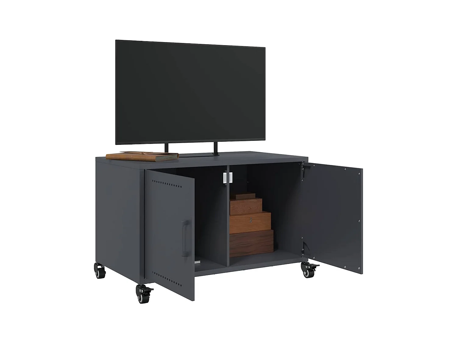 Mueble para TV  | Gabinete de TV |  Mueble de salón acero laminado en frío antracita 68x39x43,5 cm