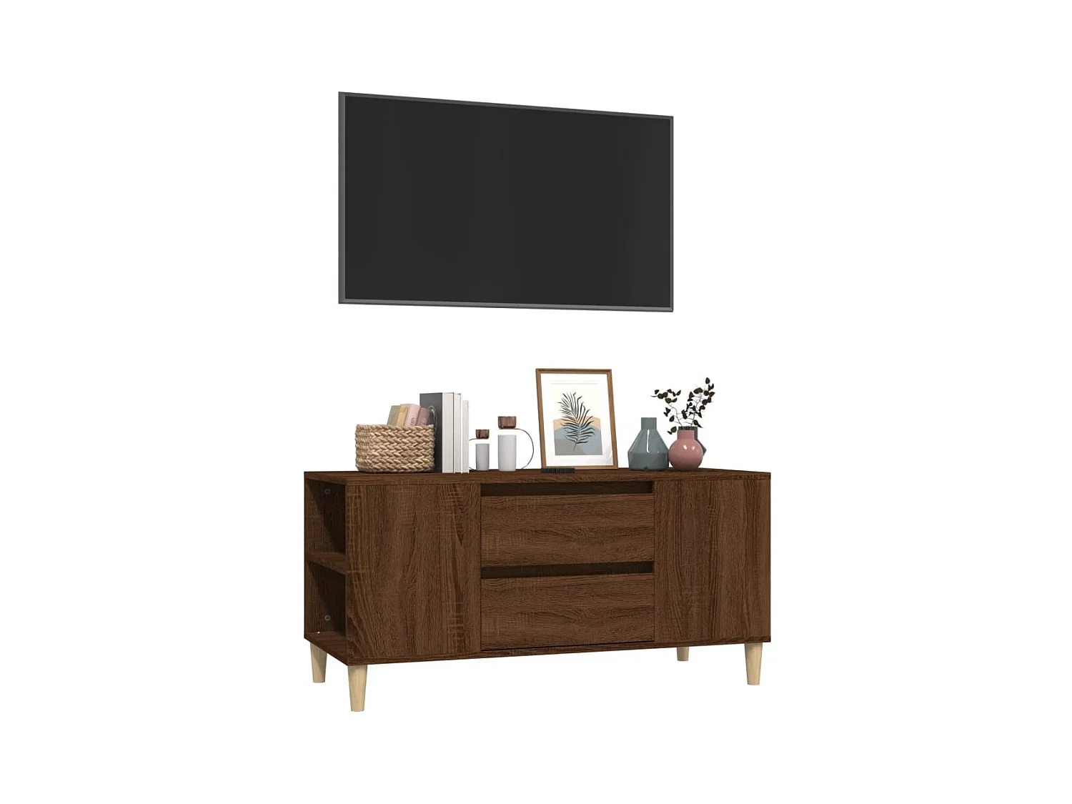 Mueble para TV  | Gabinete de TV |  Mueble de salón madera contrachapada marrón roble 102x44,5x50 cm