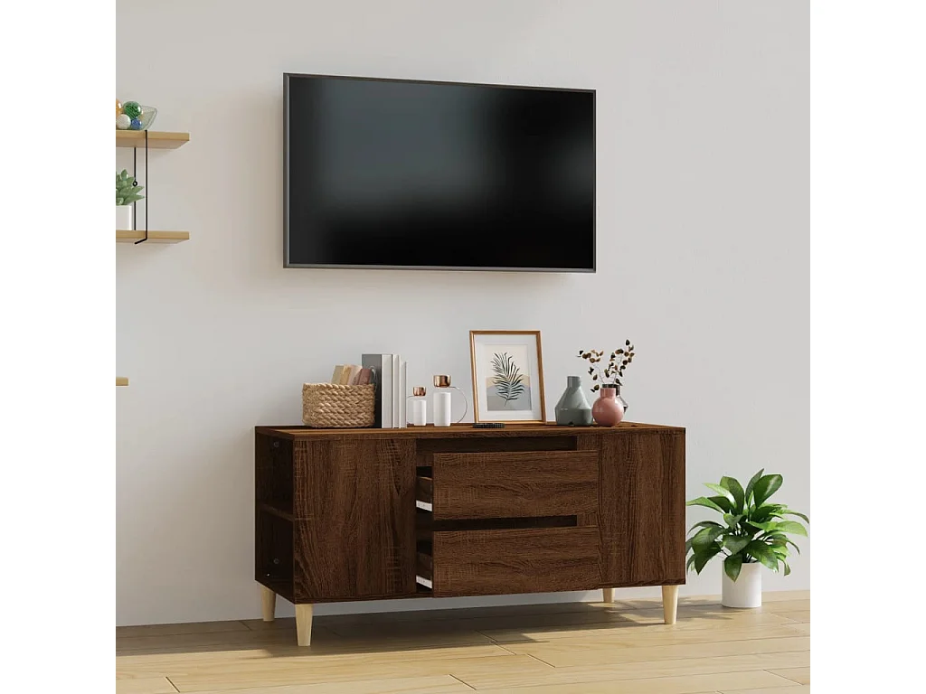 Meuble TV | Banc TV | Armoire TV Chêne marron 102x44,5x50 cm Bois d'ingénierie