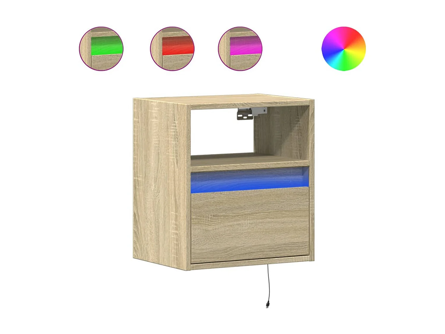 Meubles TV | Bancs TV | Armoires TV muraux lumières LED 2 pcs chêne sonoma 41x31x45 cm