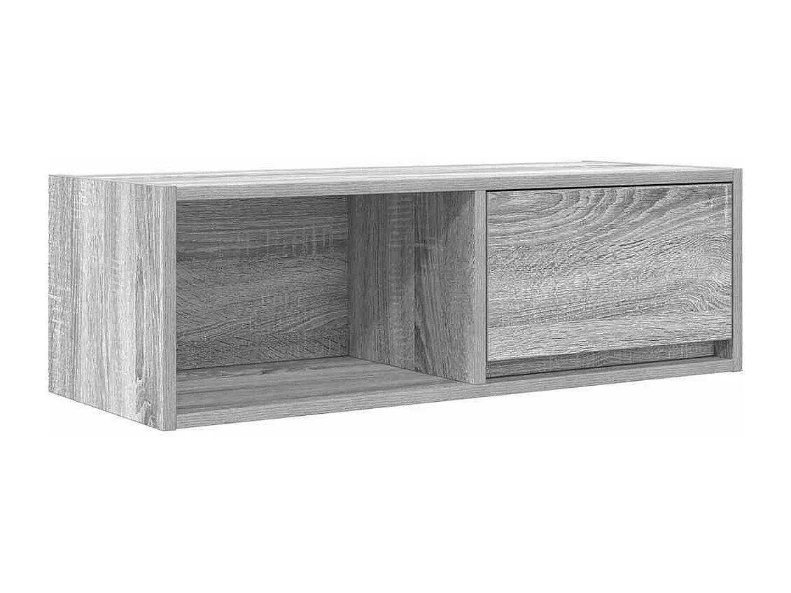 Tv-meubel | Tv-Bank | TV-kast80x31x25,5 cm bewerkt hout grijs sonoma eikenkleurig
