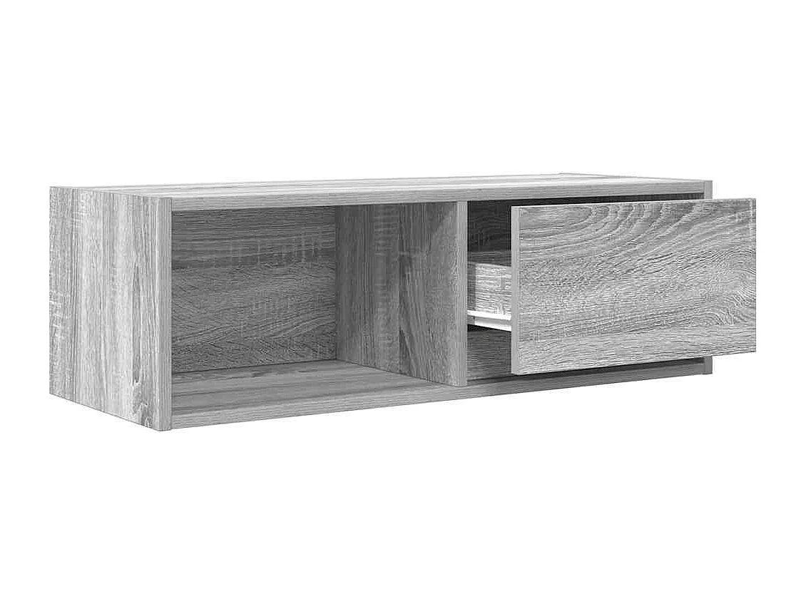 Tv-meubel | Tv-Bank | TV-kast80x31x25,5 cm bewerkt hout grijs sonoma eikenkleurig