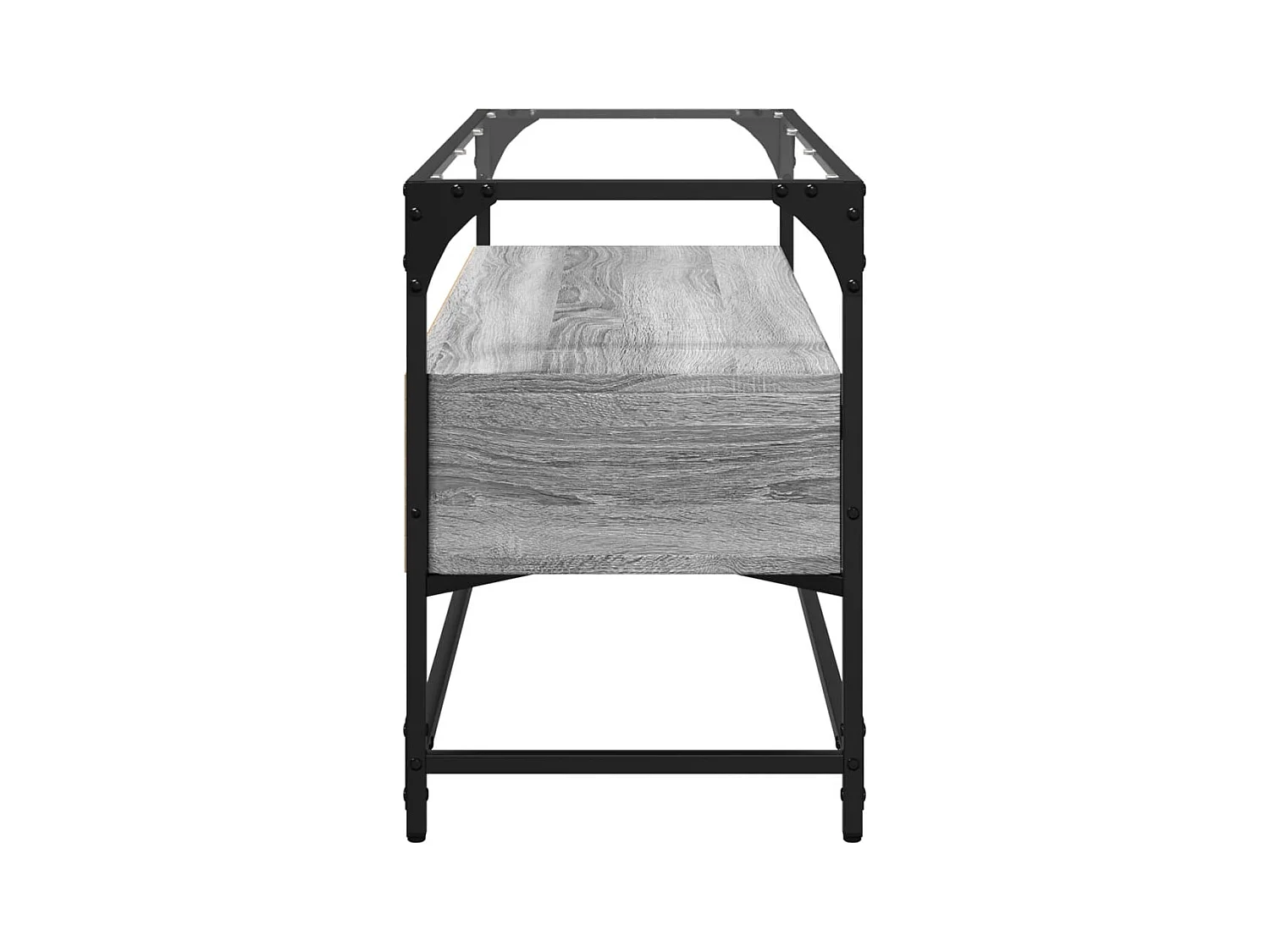 Meuble TV | Banc TV | Armoire TV avec dessus en verre sonoma gris bois d'ingénierie