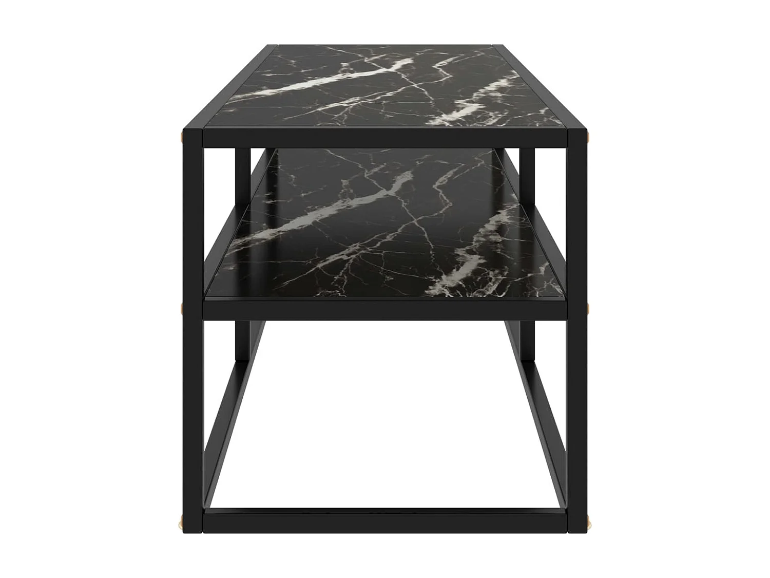 Meuble TV | Banc TV | Armoire TV noir avec verre marbre noir 120x40x40 cm