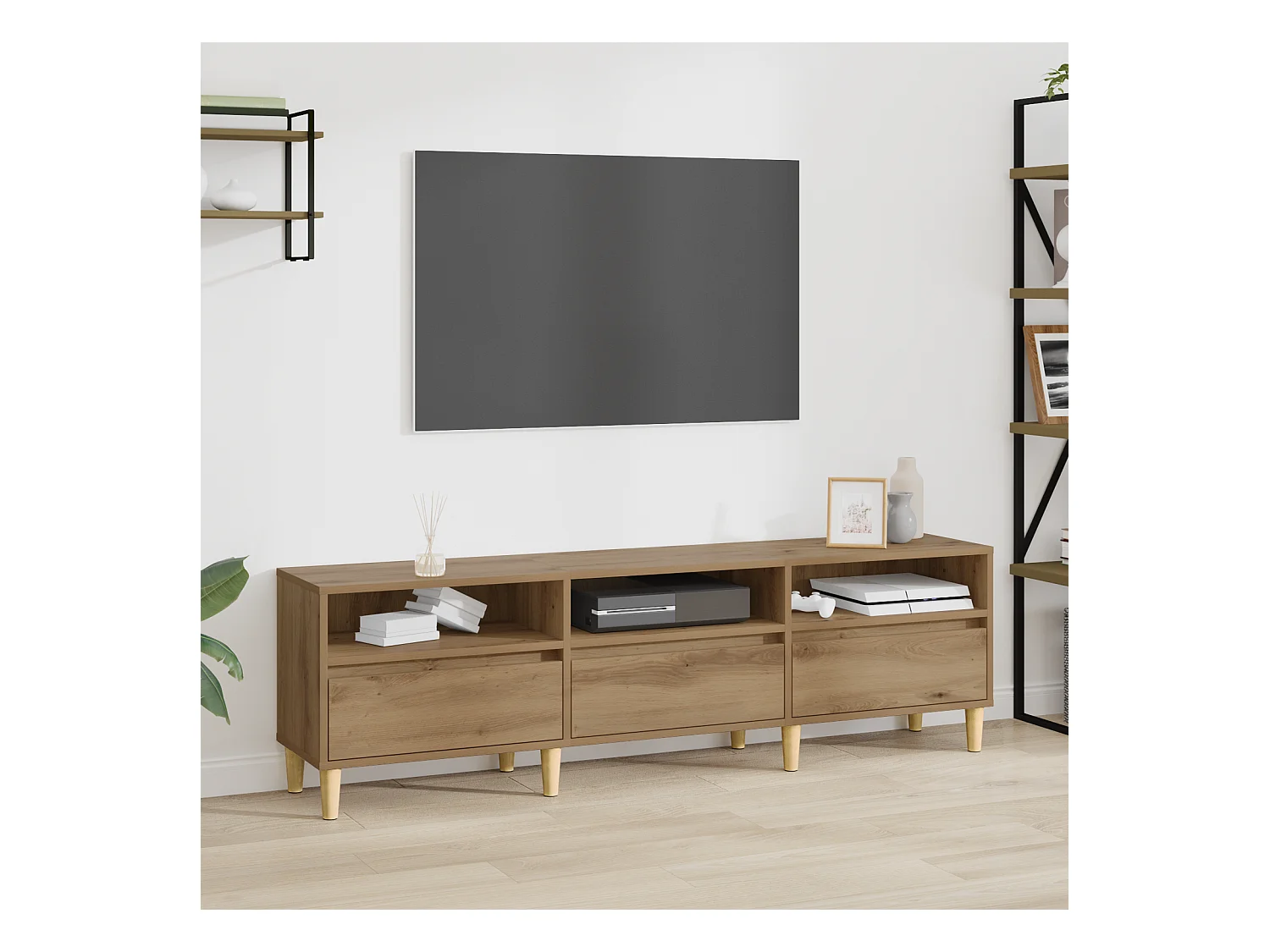 Gabinete de TV | Mueble de TV | Mueble de salón con cajón Roble artisan 150 x 30 x 45 cm