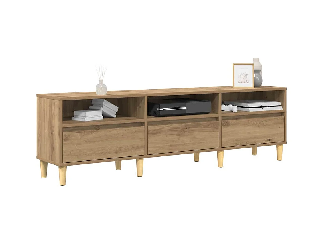 Gabinete de TV | Mueble de TV | Mueble de salón con cajón Roble artisan 150 x 30 x 45 cm