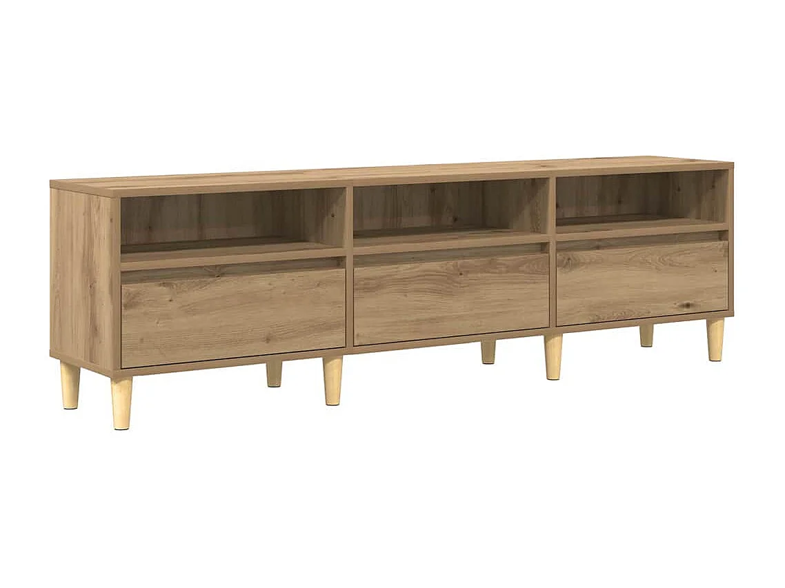 TV-kast | Tv-meubel | Tv-Bank artisanaal eikenkleurig 150 x 30 x 45 cm Bewerkt hout