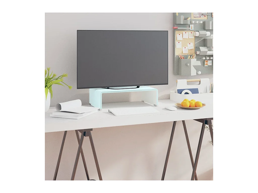 Mueble TV | Elevador de monitor cristal verde 40x25x11 cm