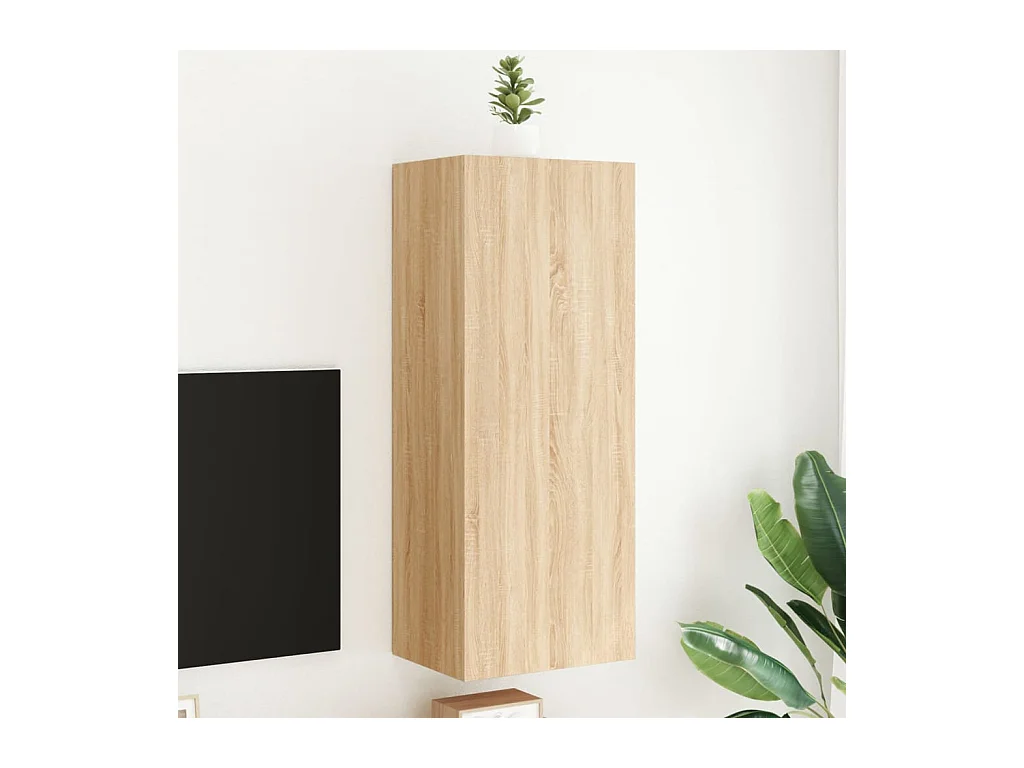 Mueble TV | Gabinete de TV | Mueble de salón de pared madera ingeniería roble Sonoma 40,5x30x102cm