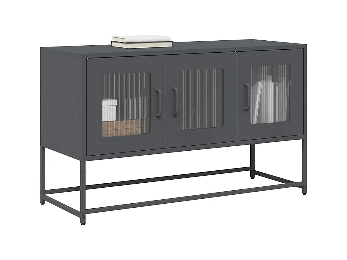 Mueble de TV | Mueble de salón acero laminado en frío antracita 100,5x39x60,5 cm