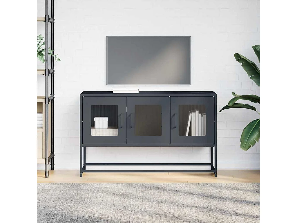 Tv-meubel | Tv-Bank | TV-kast100,5x39x60,5 cm koudgewalst staal antracietkleurig