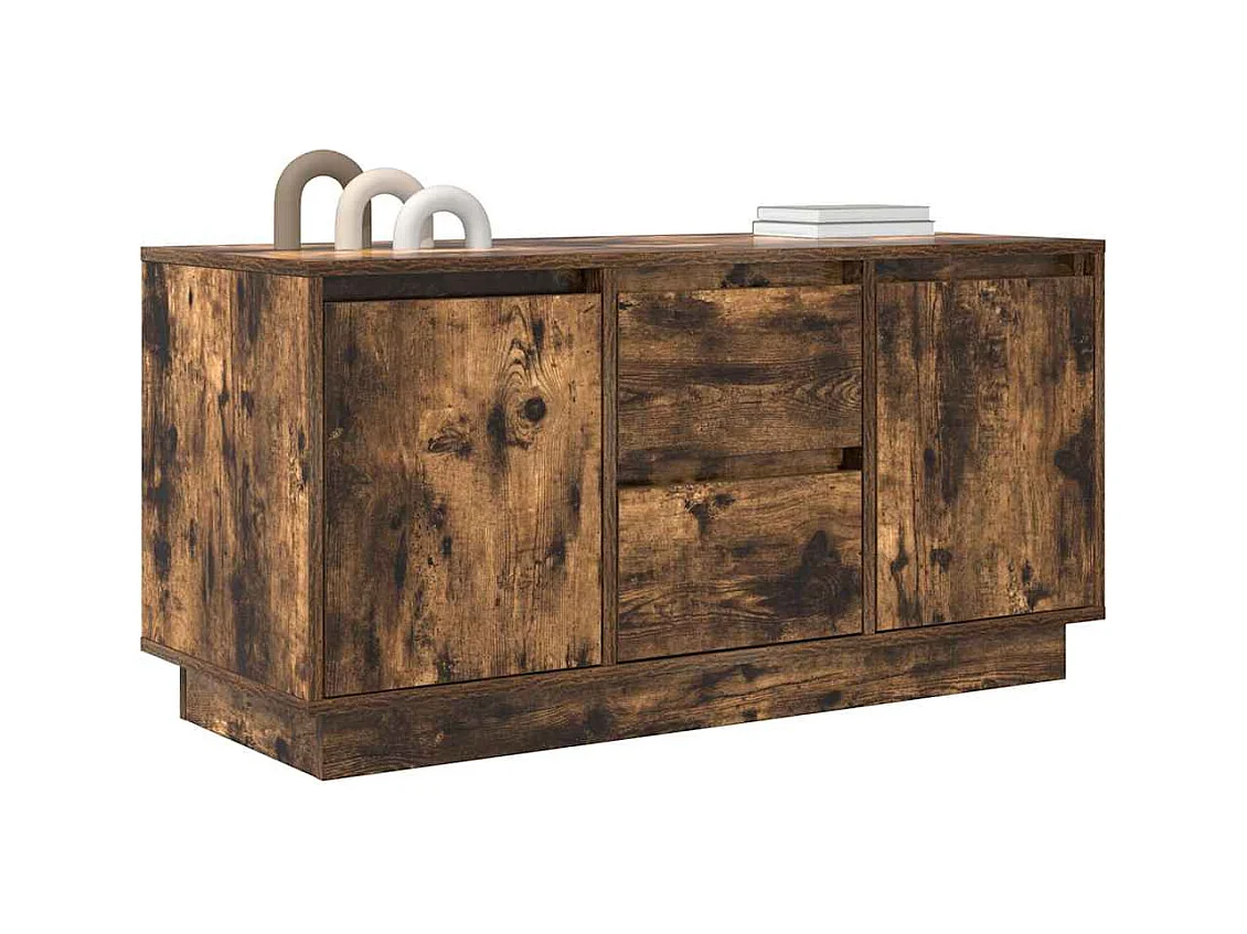 Tv-meubel | Tv-Bank | TV-kastmet LED-verlichting 100x41x50 cm gerookt eikenkleurig