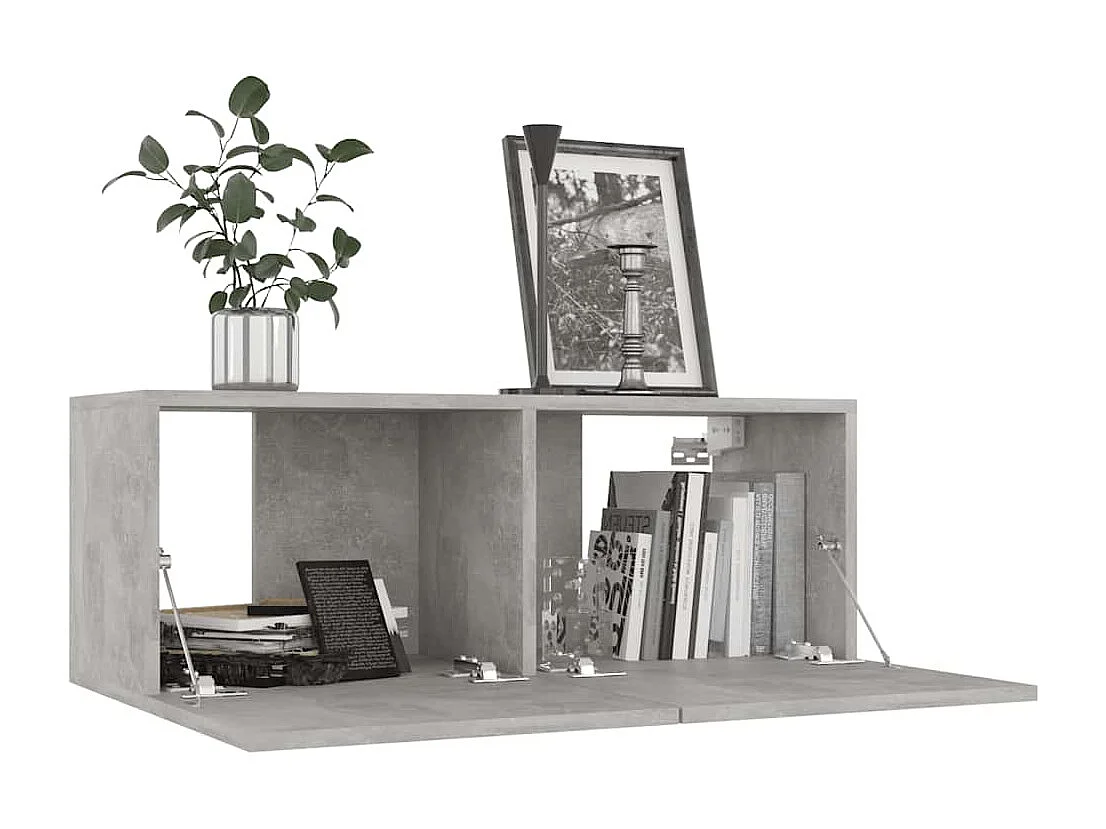 Meuble TV | Banc TV | Armoire TV Gris béton 80x30x30 cm Bois d’ingénierie