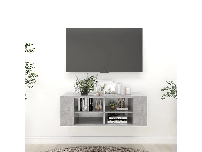 Tv-wandmeubel | TV-kast | Tv-Bank 102x35x35 cm bewerkt hout betongrijs