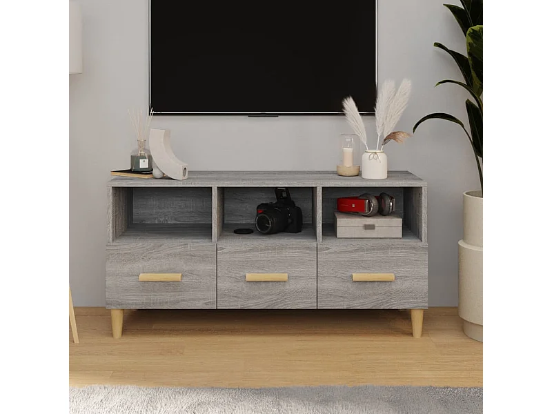 Mueble para TV  | Gabinete de TV |  Mueble de salón madera contrachapada gris Sonoma 102x36x50 cm