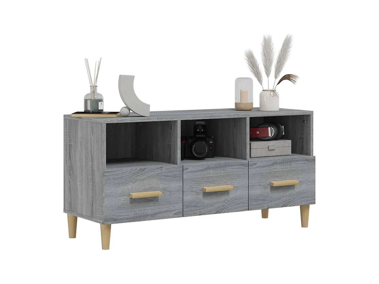 Mueble para TV  | Gabinete de TV |  Mueble de salón madera contrachapada gris Sonoma 102x36x50 cm