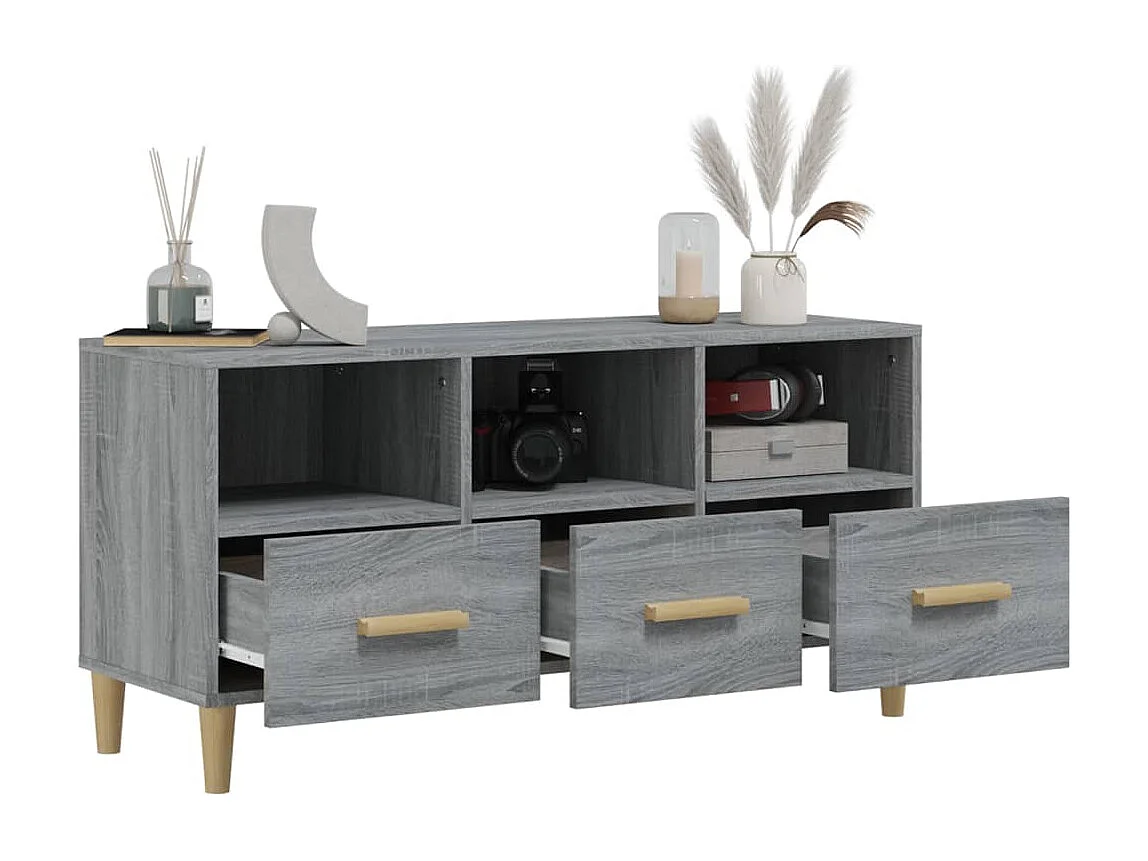 Mueble para TV  | Gabinete de TV |  Mueble de salón madera contrachapada gris Sonoma 102x36x50 cm