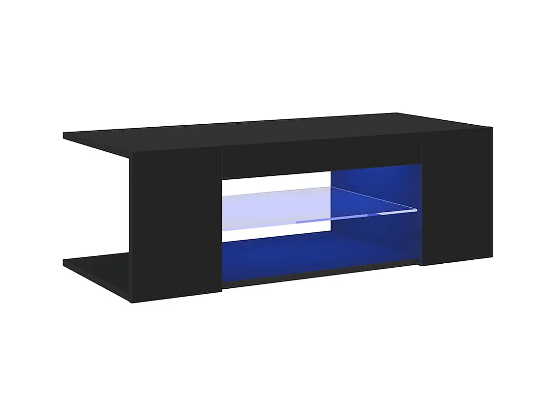 Mueble de TV | Mueble de salón con luces LED negro 90x39x30 cm