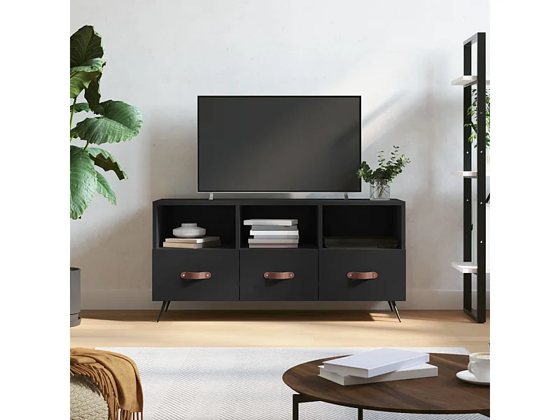 Mueble de TV | Mueble de salón madera de ingeniería negro 102x36x50 cm